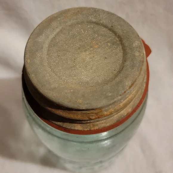 Vintage 1910-1923 Blue Ball Quart Mason Jar #11 - Picture 4 of 5